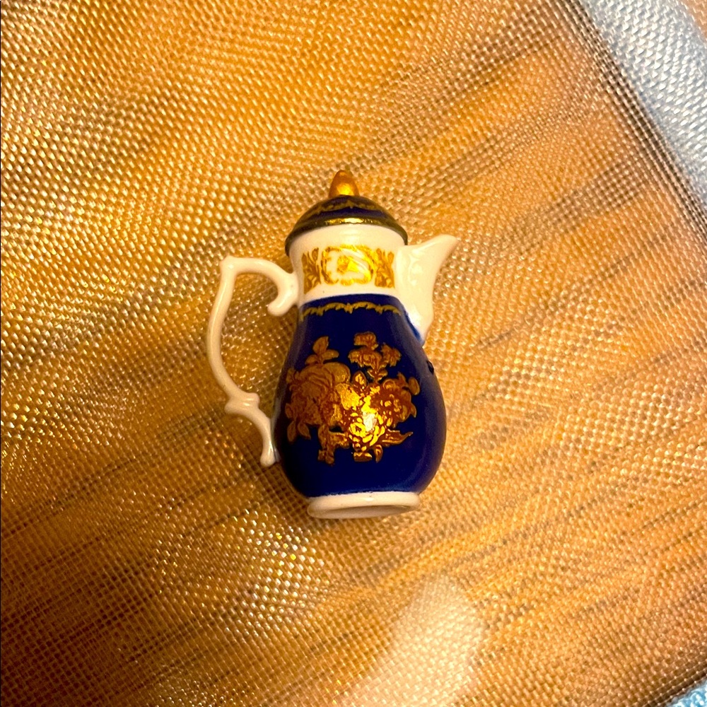 Mini Blue and Gold Bridgerton Teapot